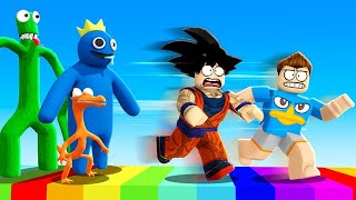 AZUL BABÃO ME AJUDOU A FICAR SUPER RÁPIDO NO ROBLOX!! (Rainbow Friends Race)