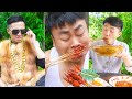 How rich people eat? | Funny Pranks between Songsong and Ermo! | TikTok Mukbang | Songsong and Ermao