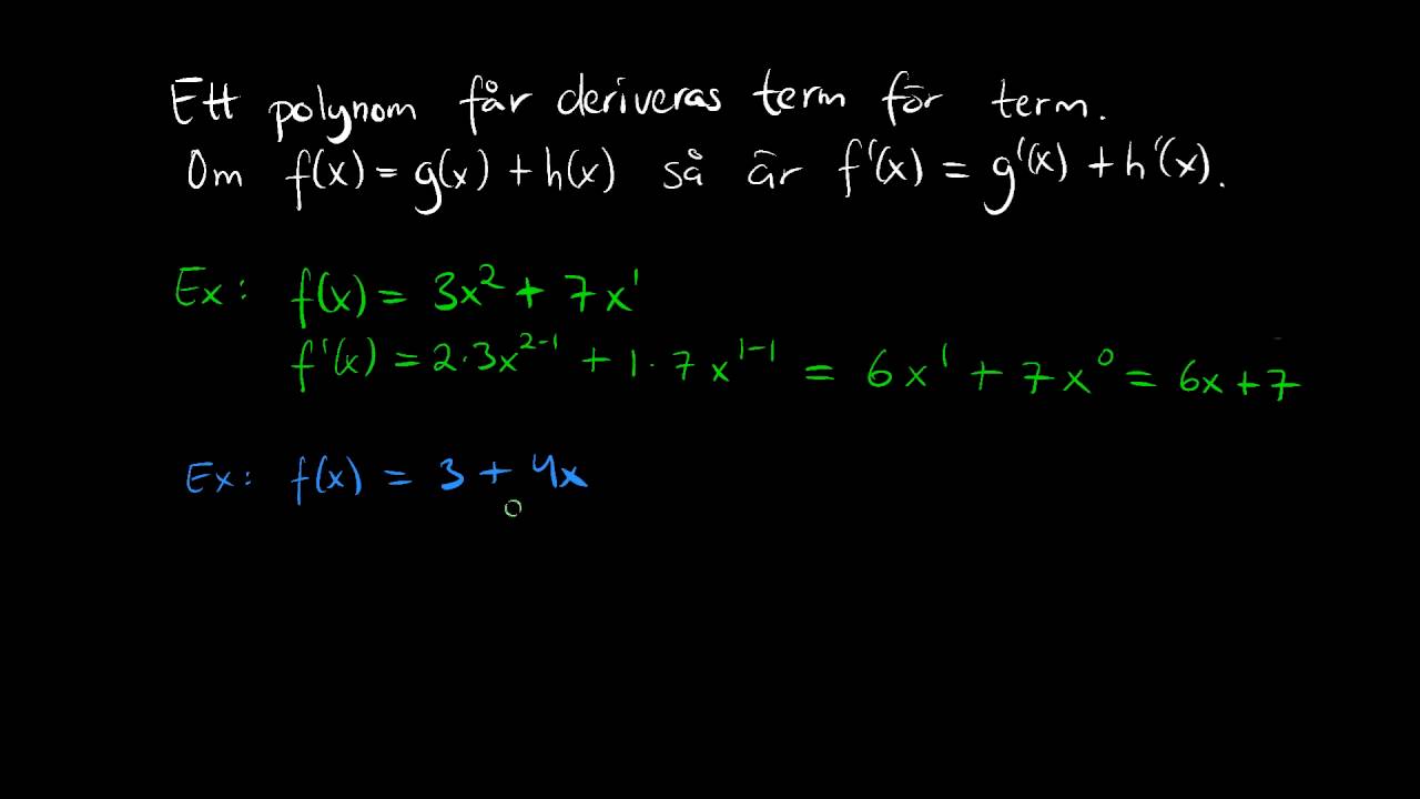 Deriveringsregler Matte 3 Derivata Matteboken