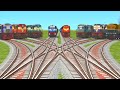 8 TRAIN CROSSING ON MINI DIAMOND DESIGN RAILROAD | Diesel Train | Utkrist Express | Train Simulator