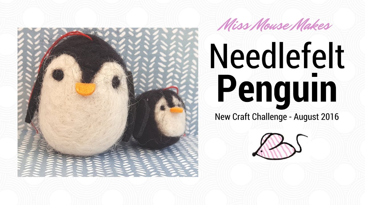 kawaii emoticons Needle felt Penguin Kit Review - New Craft Challenge - August 2016