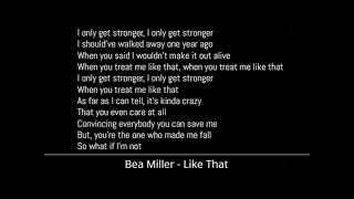 Bea Miller - Like That (Lyrics)