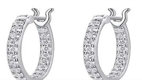 KNOBSPIN 2mm D Color Moissanite Earring s925 Silver Plated 18k White Gold with GRA Certificates Wedd