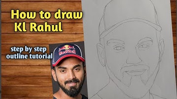 How to draw Kl Rahul ( step by step outline tutorial / part 2 )