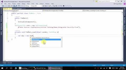 Bài 2. Kết nối và đọc CSDL Sql Server lên Windows Form với Visual Studio 2015