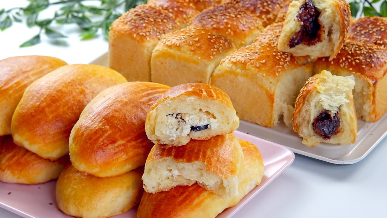 بعجينة واحدة عملت فطاير حلو وحادق هشه زي القطن بالظبط 👌 بالجبنة والزيتون ، الشيكولاتة والمربي 🙈