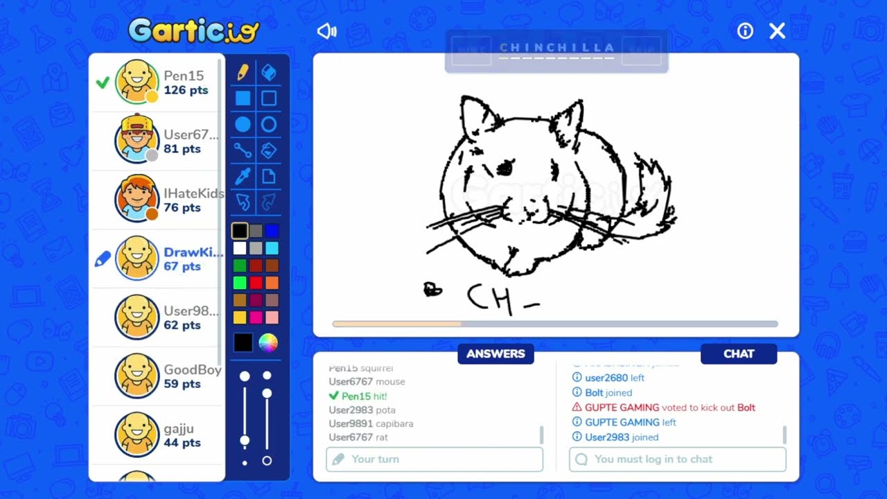 Gartic.io - AI Draws a Chinchilla 