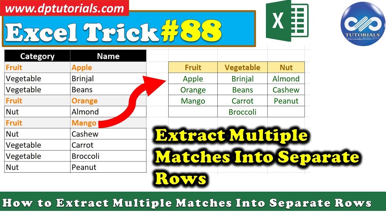 how-to-extract-multiple-matches-into-separate-rows-in-excel-excel-tips-tricks