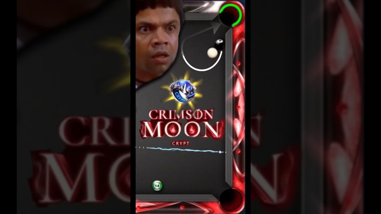 Double kiss shot 😱 in crimson Moon 8 ball pool 