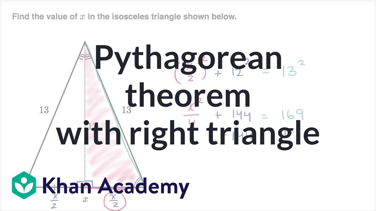 Pythagorean theorem with isosceles triangle (video)  Khan Academy