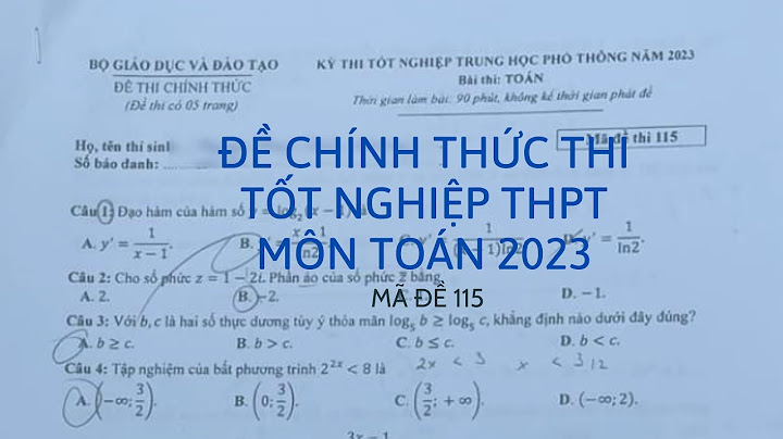 Đề và đáp án môn toán thpt quốc gia 2023