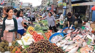 Cambodian Fresh Market Food @Tuol Tom Pong Market - Delicious Fresh Fish, Fruit, Vegetables & More