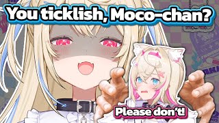 Fuwawa is having so much fun tickling Mococo live on stream