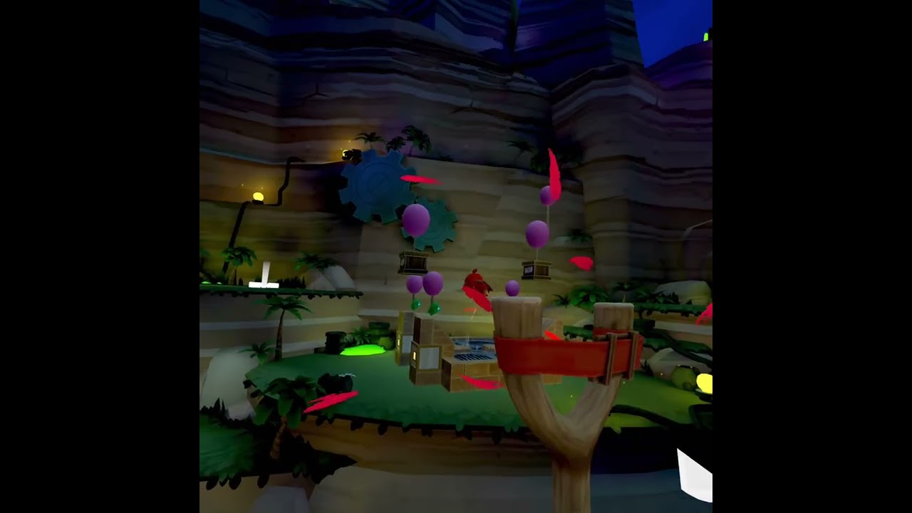 Which balloon to pop to clear this level | Angry Birds VR meta quest 3