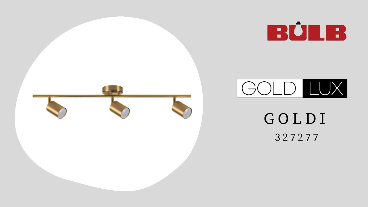 Світильник поворотний, спот Goldlux 327277 Goldi GU10 3x10W IP20 золотий video