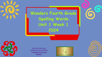 Wonders 4th Grade Spelling Words Unit 1 Week 1
