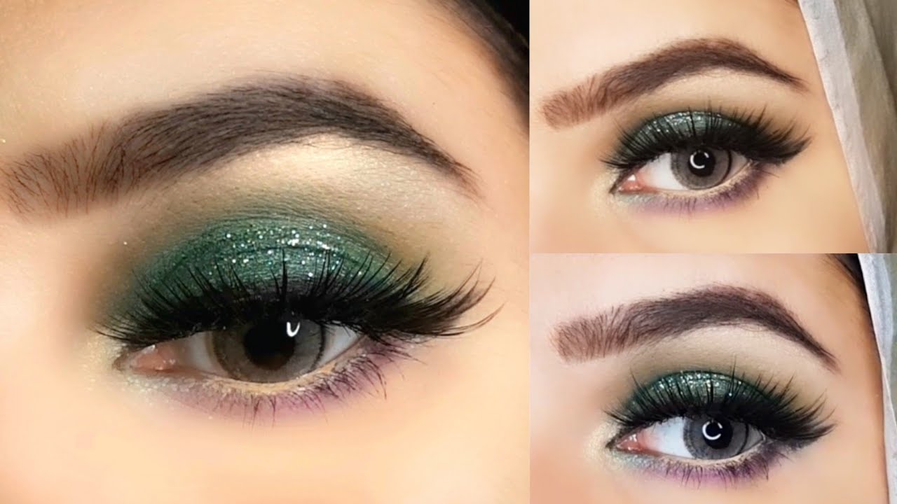 Green Eye Makeup Look for Christmas - Jasmine Maria