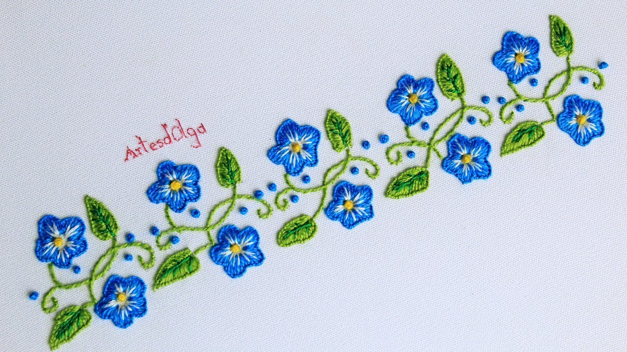 Ручная вышивка: дизайн каймы с петельным швом | Ручная вышивка: кайма с петельным швом