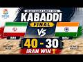Iran Vs India Kabaddi Final Beach Asian Games 2026 Iran Wins 40 30 