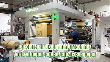 6 colors CI flexographic printing machine for kraft/coated/hamburg paper printing with nice printing
