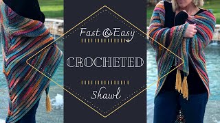 HOW TO CROCHET a Shawl, FAST and EASY, The My First Shawl Pattern Tutorial