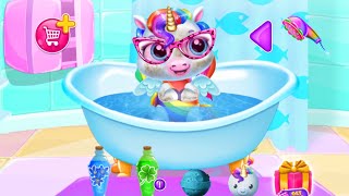 Играем в игру Мой маленький Радужный Единорог 2 Принимает ванну/ Baby rainbow unicorn/Зырики ТВ