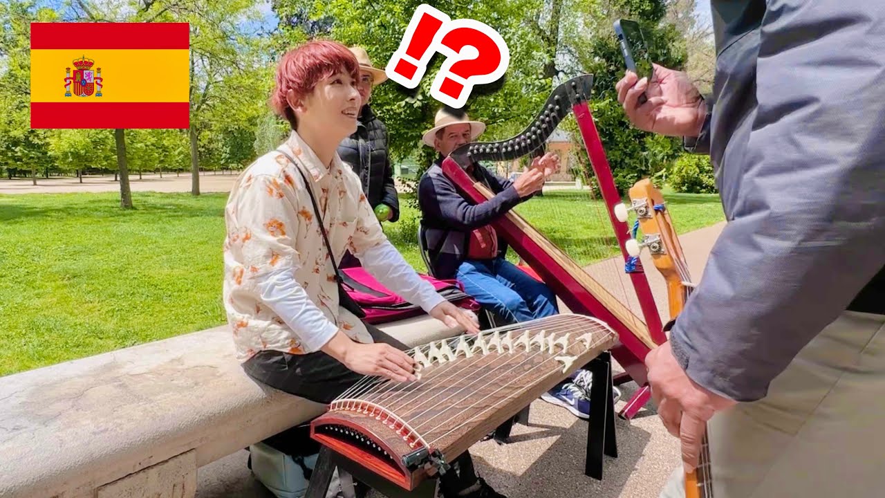 【海外】スペイン路上で「お箏」突然のコラボでまさかの...?!