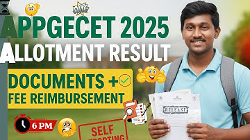 APPGECET 2025 Seat Allotment Result | Self Reporting Documents & Fee Reimbursement Explained