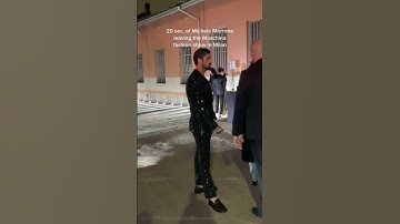 Thumbnail of Michele Morrone leaving the Moschino fashion show in Milan