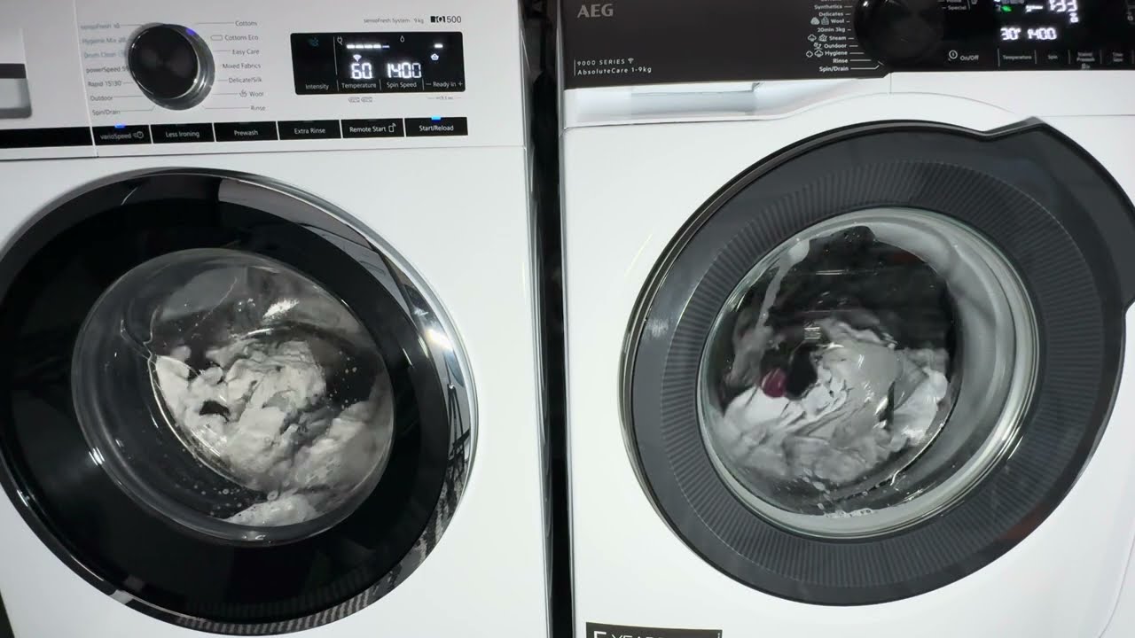 AEG 9000 Series vs Siemens iQ500 - Cotton Quick Wash Race