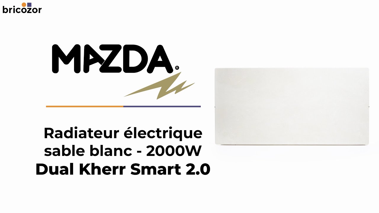 Radiateur mobile à inertie pierre Mirida 2000w MAZDA Sable blanc