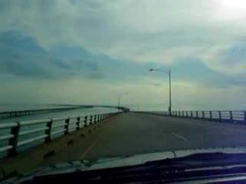 Crossing the Chesapeake Bay. I drive this route all the time. This is what it looks like going from the Eastern Shore toward Virginia Beach on the CBBT. The toll is $12 each way which means I ought to own at least a foot of it.