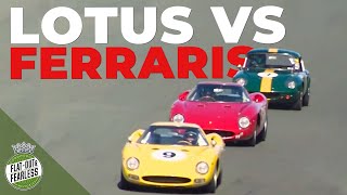 Tiny Lotus Elan 26R overtakes TWO Ferrari 250 LMs at Sonoma