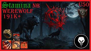 ESO Stamina Nightblade Werewolf 191k+ DPS Build, Update 50, PS 5 EU