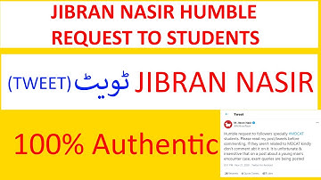 PMC NMDCAT| Jibran Nasir Tweet | Jibran Nasir