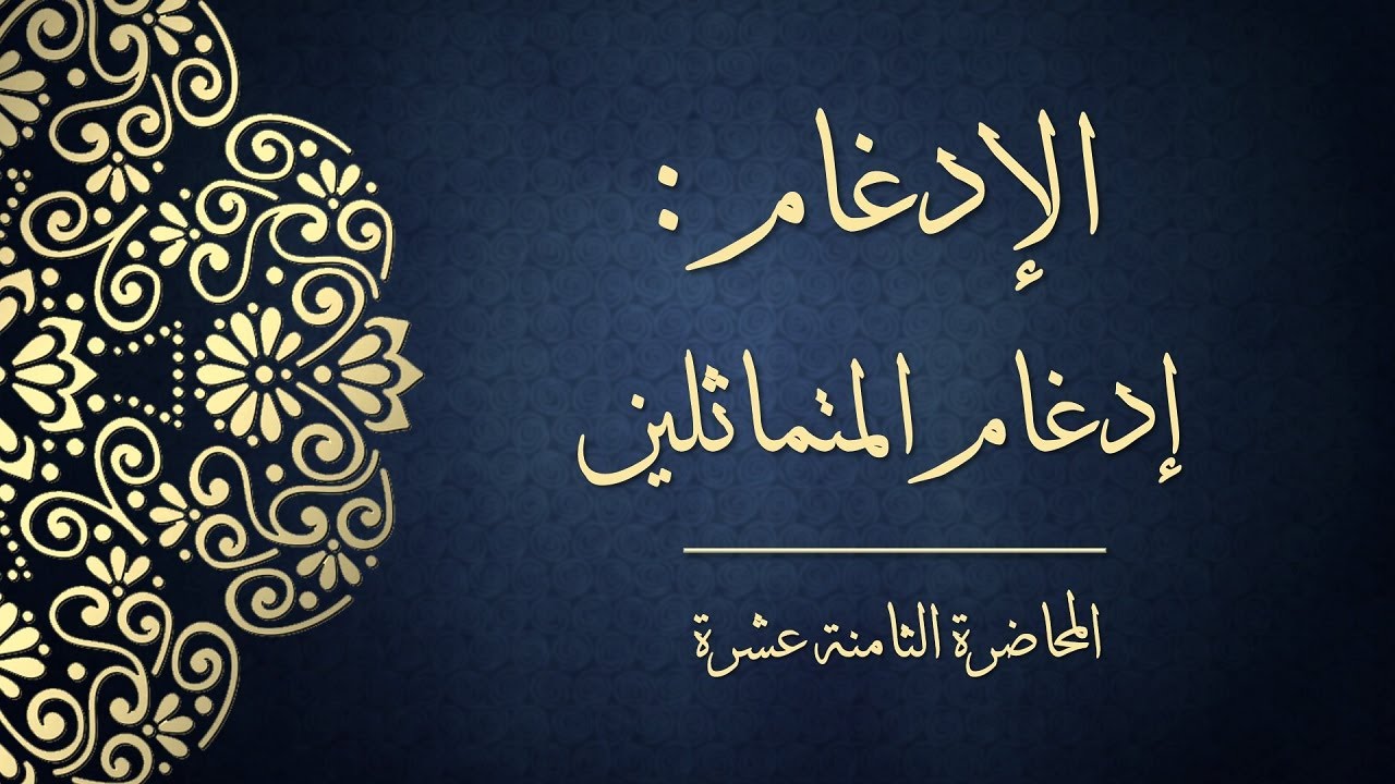 المحاضرة الثامنة عشرة - الإدغام: إدغام المتماثلين