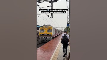 Bardhaman ➡️ Howrah Chord EMU arrives Balarambati under monsoon rains 🌧️