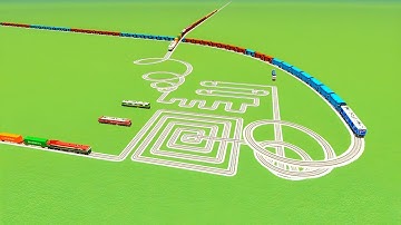 💖TRAIN CROSSIN CIRCLE SNAKE SQUARE ROUNDE 360°DEGRE ZIG🐍ZAG RAILROAD RAILWORK BEANG 