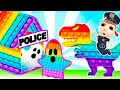 Pop It Dinosaur in the Museum &amp; Little Cop Run Away from Ghost | Animated Cartoon for Children