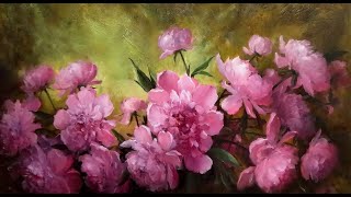 Working with Textured Paste. How to Paint Peonies