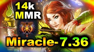 MIRACLE WINDRANGER vs #1 EU 14k MMR WATSON  NEW PATCH 7.36  12k Average MMR DOTA 2