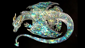 #1574 Magical Resin 'Ice Dragon' Using Iridescent Cellophane