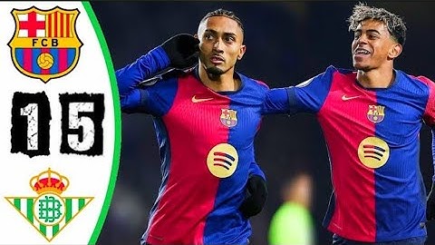 ملخص مباراة برشلونة وريال بيتيس 5-1 | أهداف مباراة برشلونة وريال بيتيس اليوم