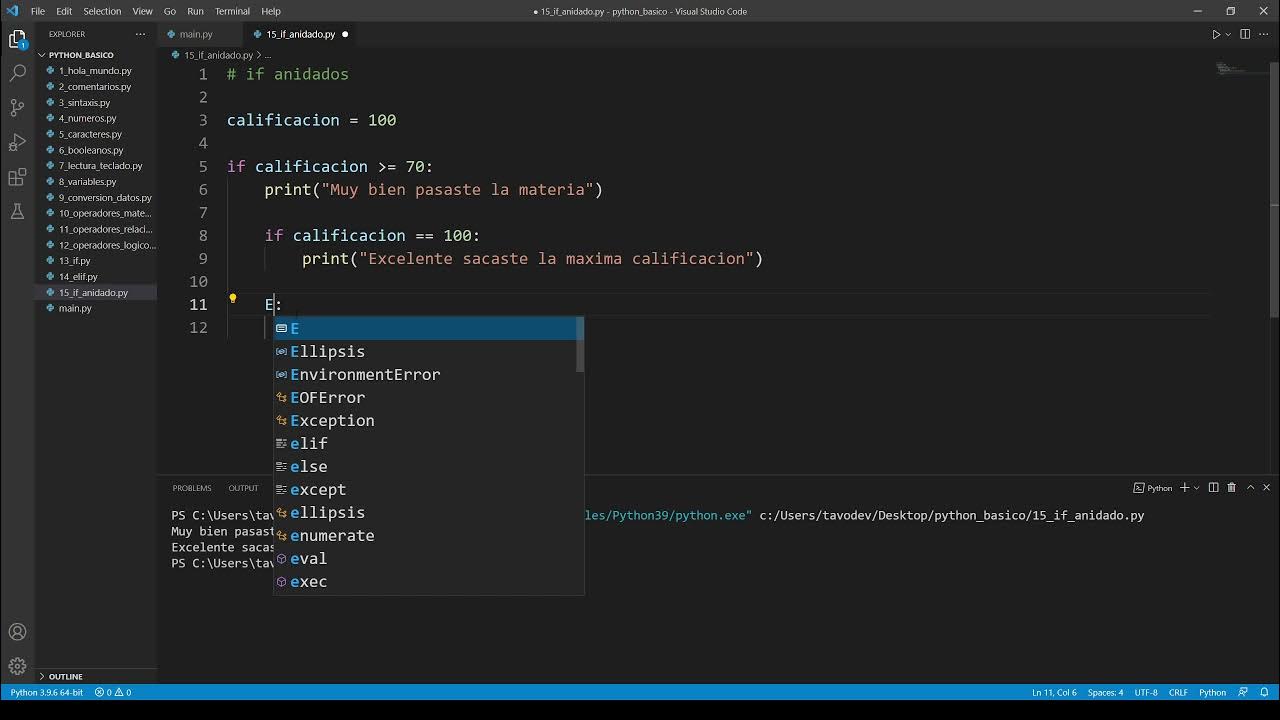 15 if anidado Python - YouTube