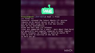 Head command in Linux/Unix ?