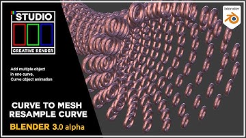Blender 3.0 alpha new geometry node Curve to mesh and Resample curve node tutorial in Hindi