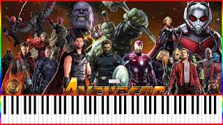 Avengers Infinity War Official Trailer Music (Synthésia Piano Tutorial)+MIDI