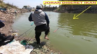 MANCING NILA JORAN DISERET IKAN SAMPAI KE TENGAH DANAU