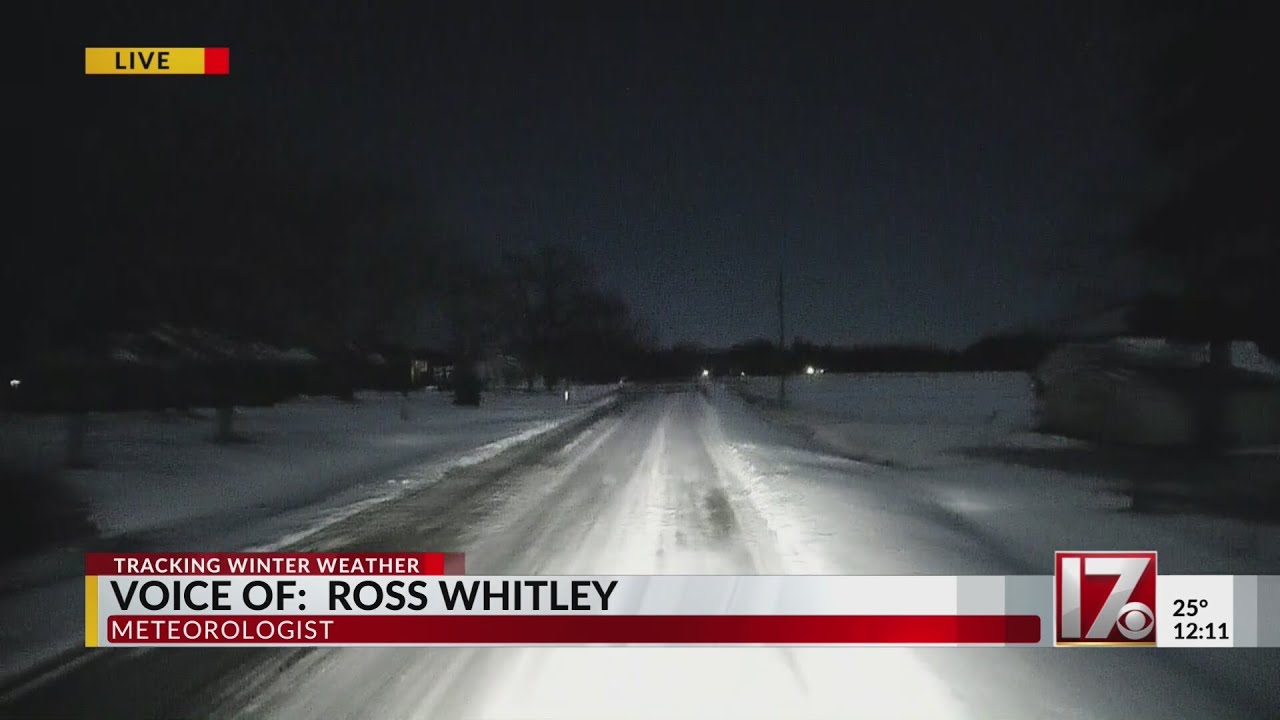 Hundreds of central NC roads icy for Monday morning - YouTube