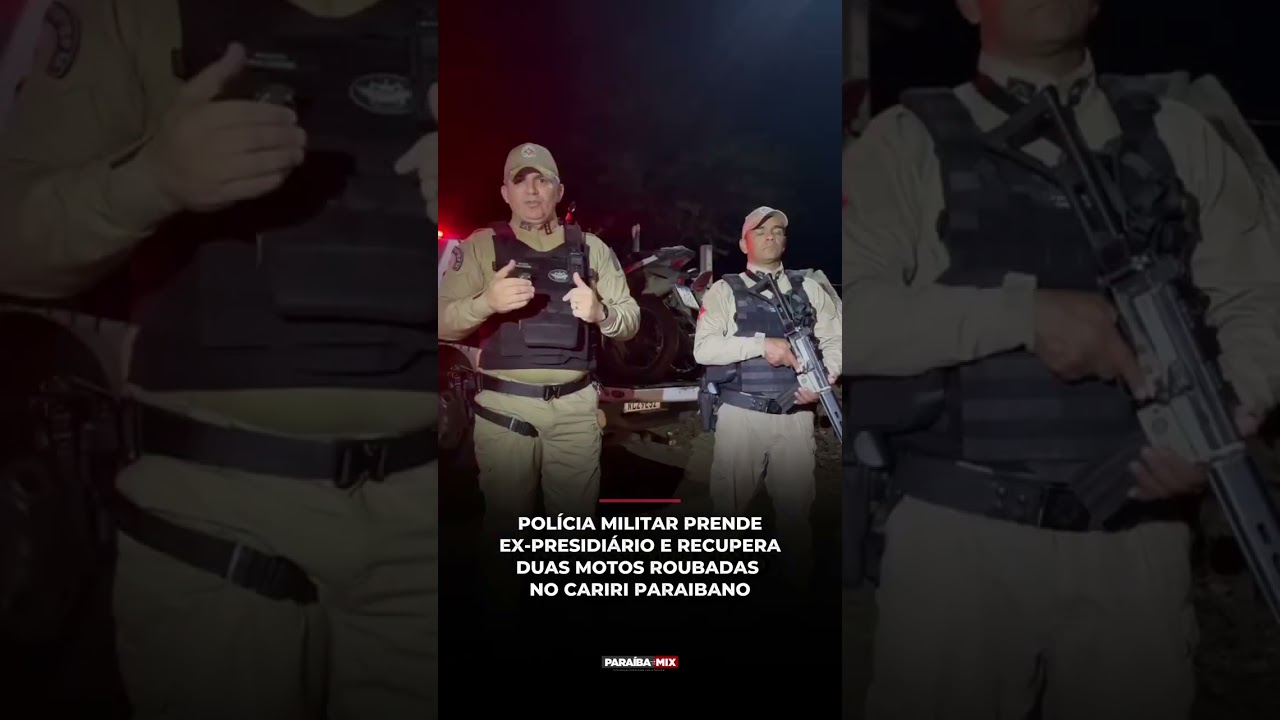 POLÍCIA MILITAR PRENDEEX-PRESIDIÁRIO E RECUPERADUAS MOTOS ROUBADASNO CARIRI PARAIΒΑΝΟ